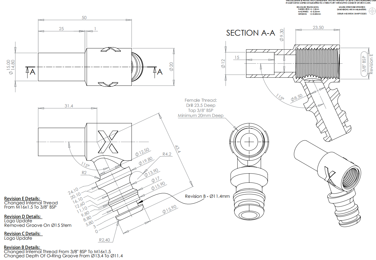 Customized one casting part drawings