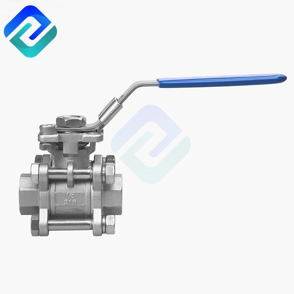 1/2 inch 3 Pieces Internal Thread Manual Ball Valve SS316 high platform with lock