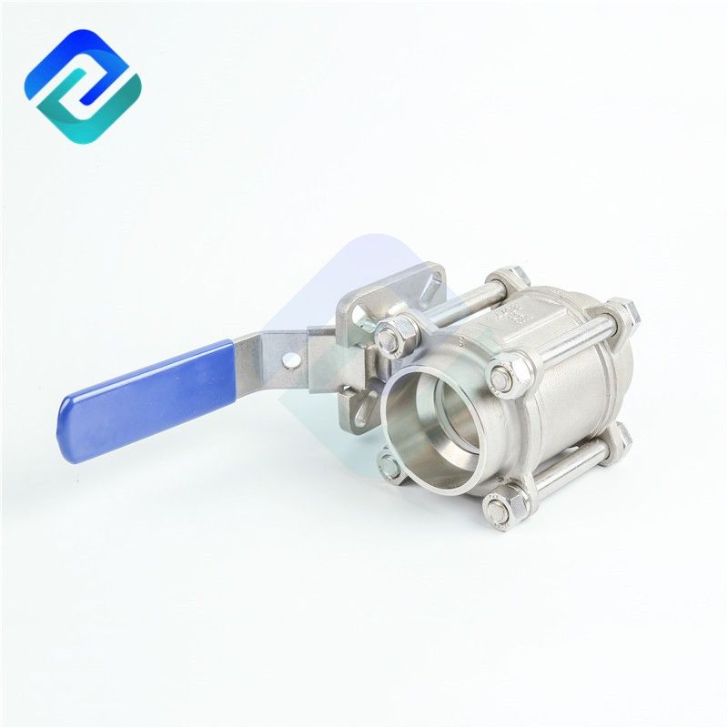 1/4 to 4 inch 3 piece ball valve stainless steel 304 316 butt welding connector with mounting pad China manufacturer