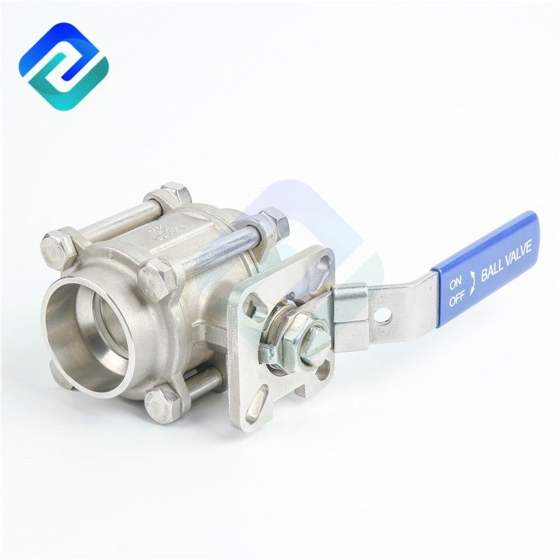1/4 to 4 inch 3 piece ball valve stainless steel 304 316 butt welding connector with mounting pad China manufacturer