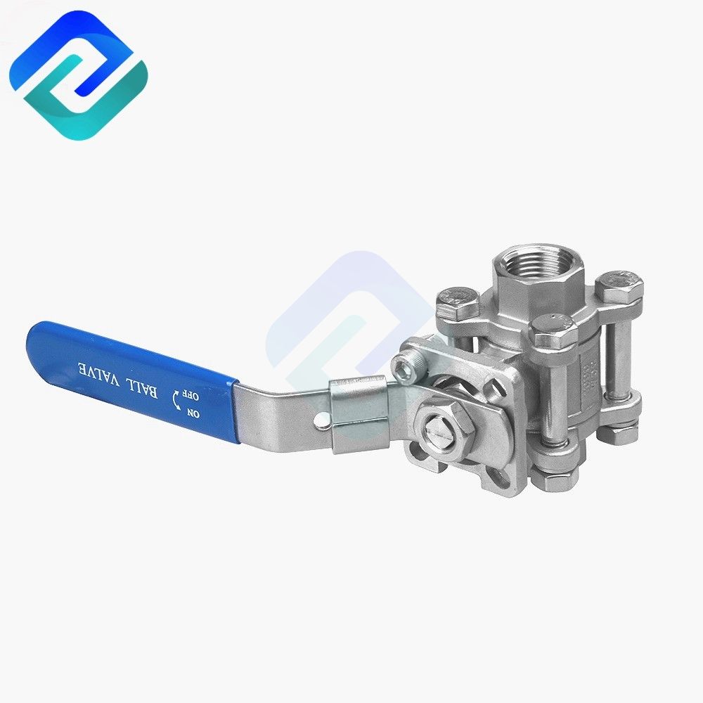 1/2 inch 3 Pieces Internal Thread Manual Ball Valve SS316 high platform with lock