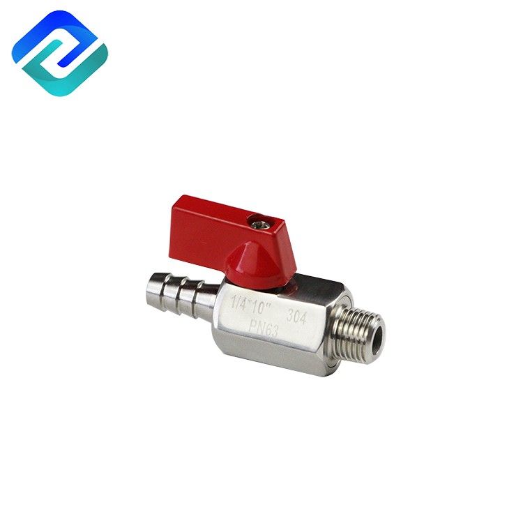 Durable in use 304/316 stainless steel investment casting hose bar mini ball valve