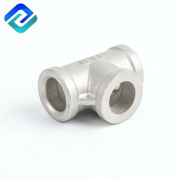 Stainless steel investment casting threaded pipe fittings tee