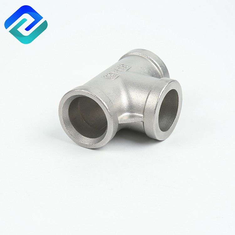 Stainless steel investment casting threaded pipe fittings tee