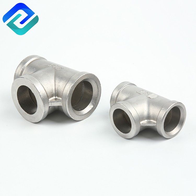 Stainless steel investment casting threaded pipe fittings tee