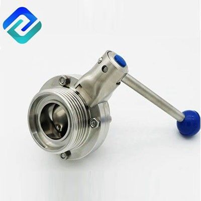 304/316L Sanitary Stainless Steel Clamped Weld Threaded Butterfly Valve