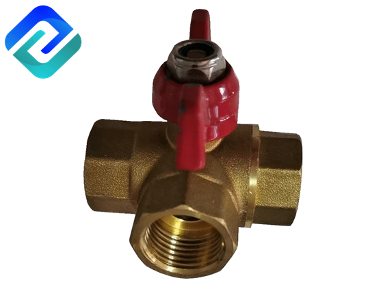 Three Way Brass Ball Valve with Butterfly Handle