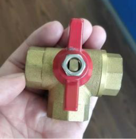 Three Way Brass Ball Valve with Butterfly Handle