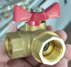 Three Way Brass Ball Valve with Butterfly Handle