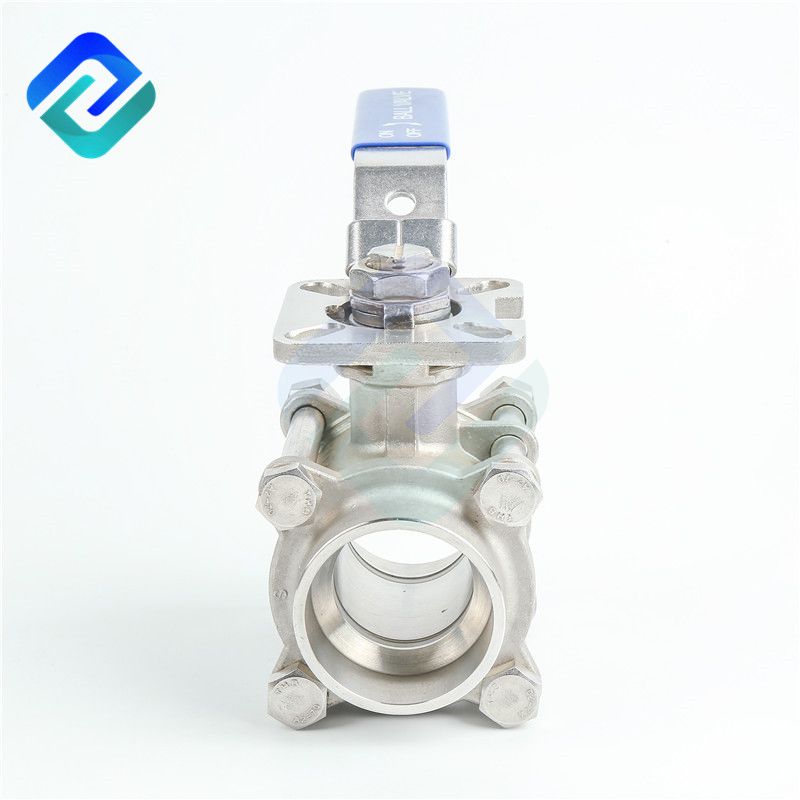 1/4 to 4 inch 3 piece ball valve stainless steel 304 316 butt welding connector with mounting pad China manufacturer