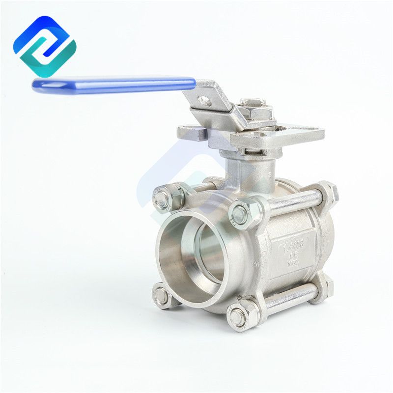 1/4 to 4 inch 3 piece ball valve stainless steel 304 316 butt welding connector with mounting pad China manufacturer