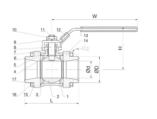 Stainless Steel 304 316L Manual butt weld 1000 WOG 3 PC ball valve