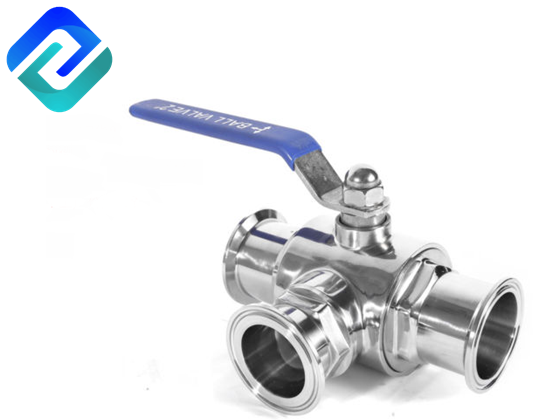 3/4'' ~ 4" Sanitary 3-way tri-cover stainless steel 304 ball valve 4000 psi