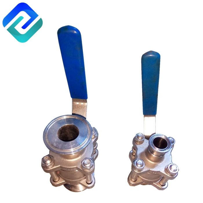 3 PC manual sanitary stainless steel clamp ball valve 1000PSI