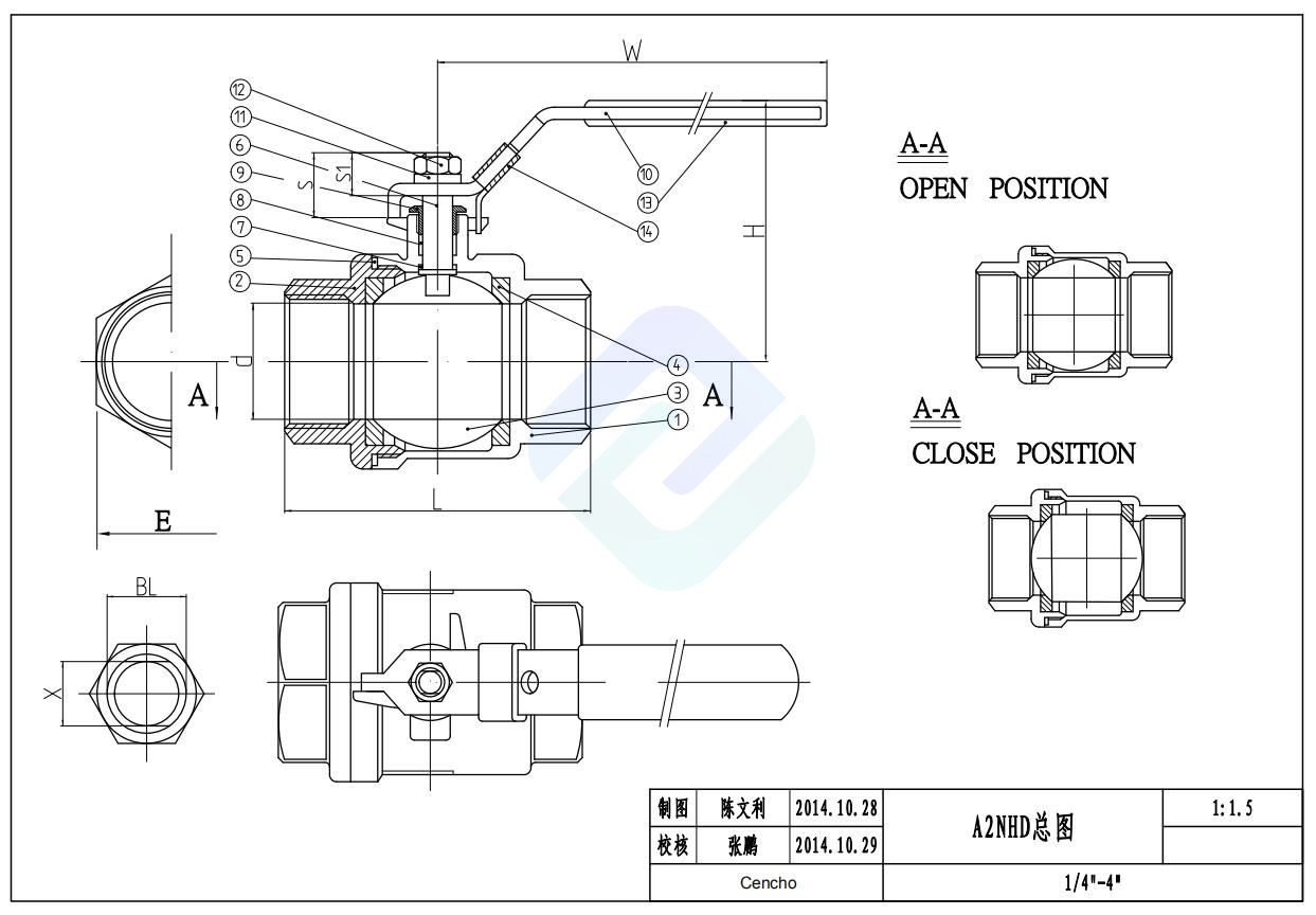 Popular Selling Stainless Steel 304 2PC Ball Valve