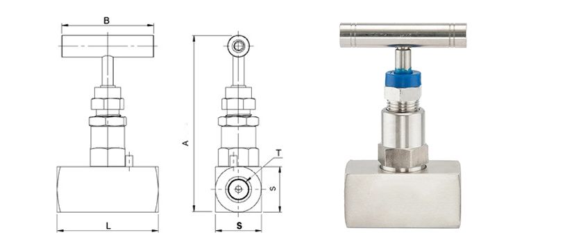 316/316L high pressure stainless steel female needle valve