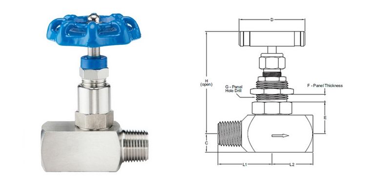 High Pressure 6000PSI Gas Needle Valve 1/4 NPT Female Male Thread Mini Needle Valve