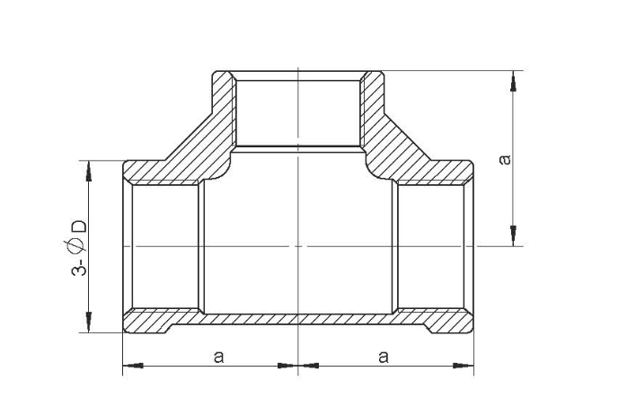 Stainless steel investment casting threaded pipe fittings tee