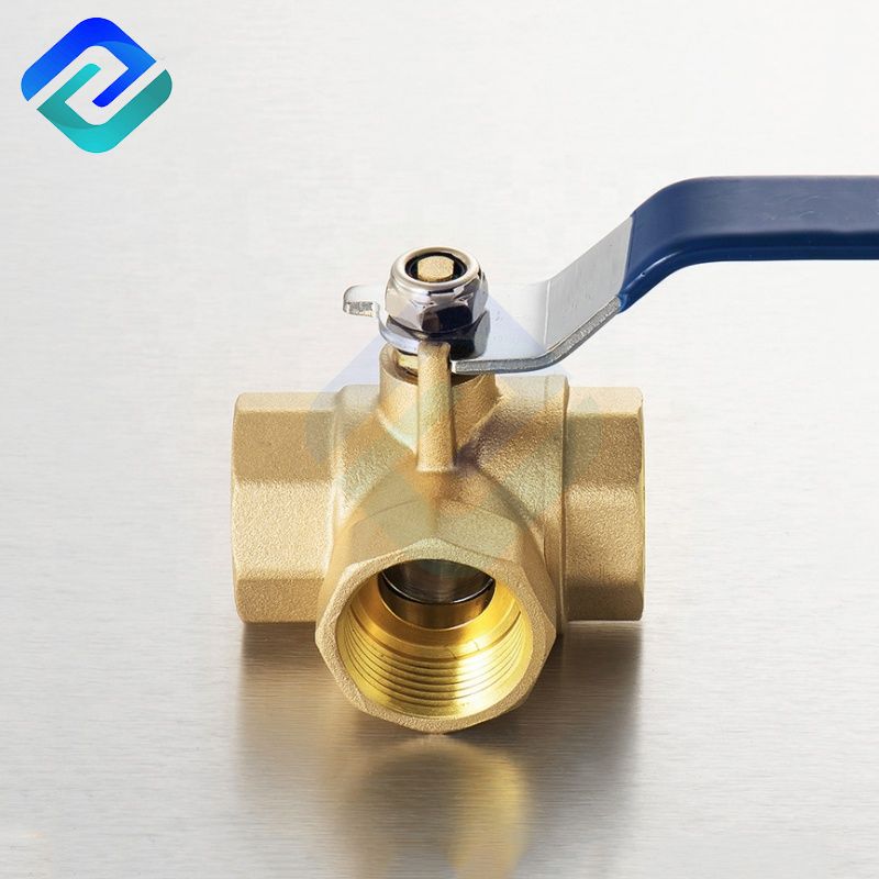 Q14F /Q 15F brass 3-WAY T ball valve